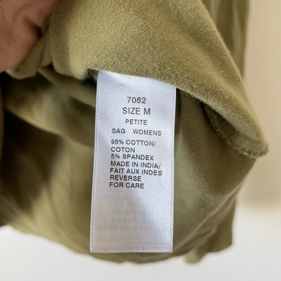 FINAL B4 DONATION Woolrich Green Petite Turtleneck Long-Sleeve Top size M - Picture 4 of 6